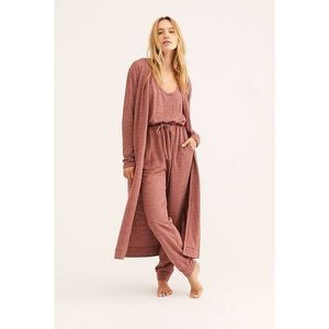 FREE PEOPLE | Pink Bicoastal Cardigan Jumpsuit Set